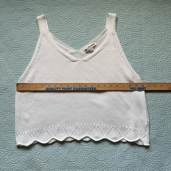 Wallflower White knit Crop Tank Top plus size 1x 100% polyester - Picture 6 of 10